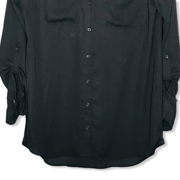 Kismet Sheer High-Low Button Up Collar Blouse - Picture 6 of 6